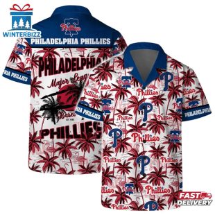 Philadelphia Phillies Coconut Tree Pattern Summer Hawaiian Shirt
