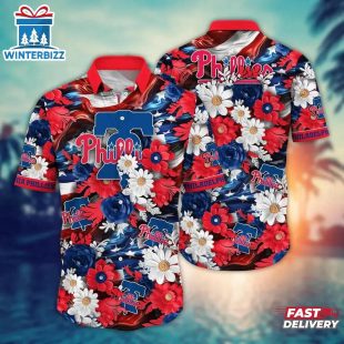 Philadelphia Phillies Floral Wave Summer Hawaiian Shirt