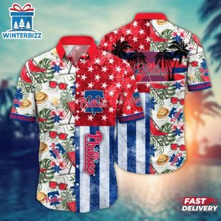 Philadelphia Phillies Stars and Stripes Celebration Summer Hawaiian Shirt