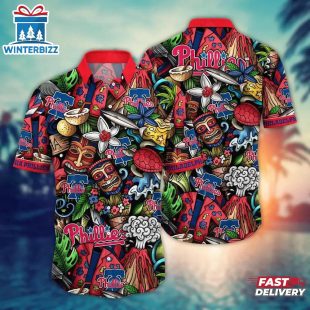 Philadelphia Phillies Tiki Adventure Summer Hawaiian Shirt