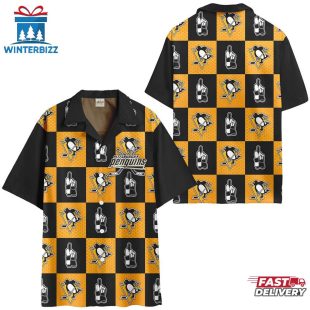 Pittsburgh Penguins Checkerboard Classic Summer Hawaiian Shirt