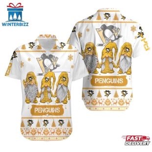 Pittsburgh Penguins Festive Gnome Summer Hawaiian Shirt