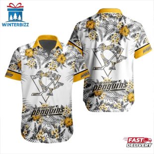 Pittsburgh Penguins Golden Blossom Summer Hawaiian Shirt