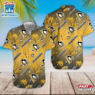 Pittsburgh Penguins Golden Tropic Summer Hawaiian Shirt