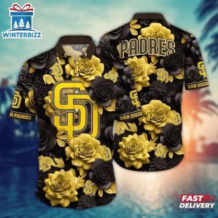 San Diego Padres Golden Rose Summer Hawaiian Shirt