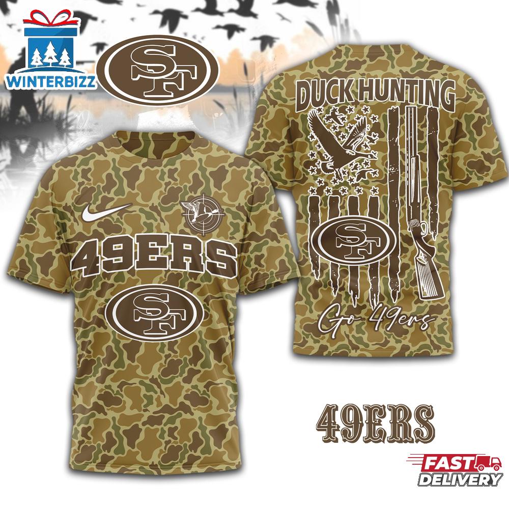 San Francisco 49ers NFL Duck Hunting 3D Shirt For Fans San Francisco 49ers NFL Duck Hunting 3D Shirt For Fans