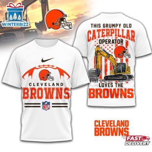 Cleveland Browns NFL Grumpy Old Caterpillar Operator 3D Shirt