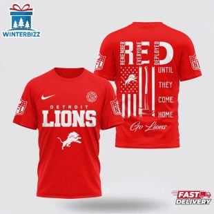 Detroit Lions NFL Red Friday Firefighter 3D Shirt For Fans