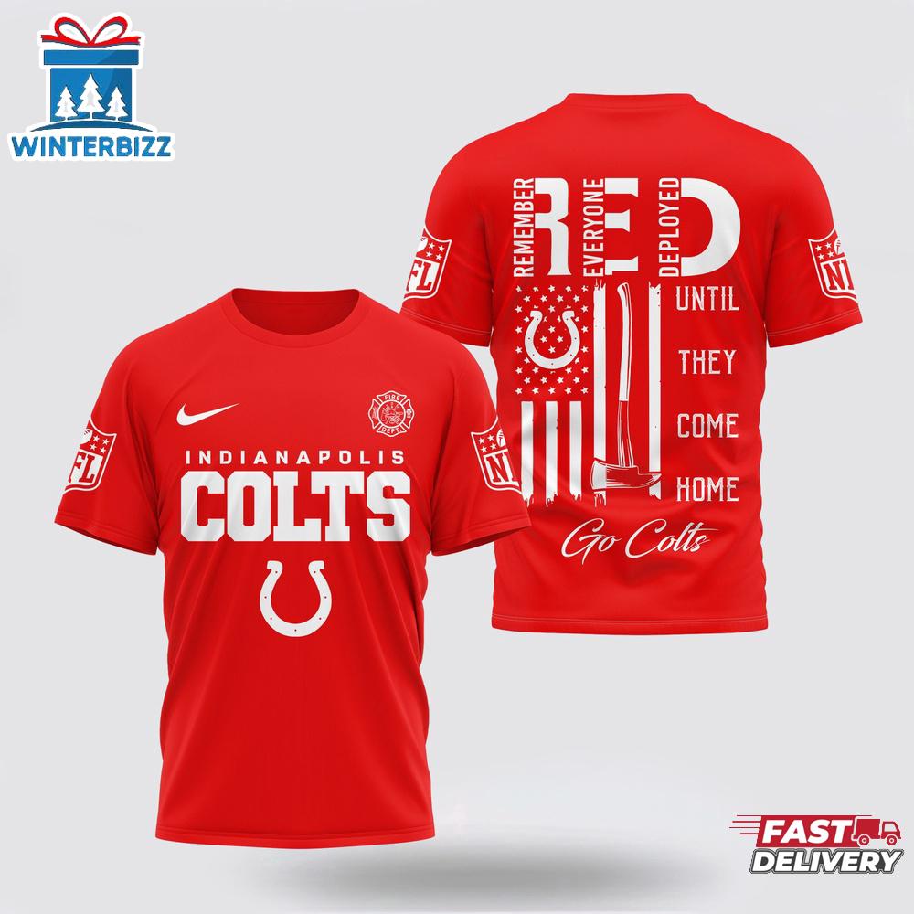 Indianapolis Colts NFL Red Friday Firefighter 3D Shirt For Fans Indianapolis Colts NFL Red Friday Firefighter 3D Shirt For Fans