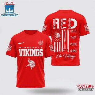 Minnesota Vikings NFL Red Friday Firefighter 3D Shirt For Fans