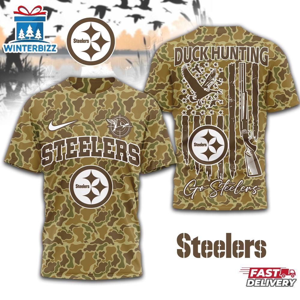 Pittsburgh Steelers NFL Duck Hunting 3D Shirt For Fans Pittsburgh Steelers NFL Duck Hunting 3D Shirt For Fans