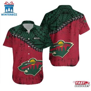 Red Tribal Minnesota Wild Summer Hawaiian Shirt