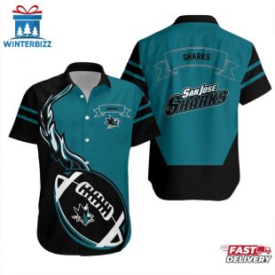 San Jose Sharks Football Fusion Summer Hawaiian Shirt