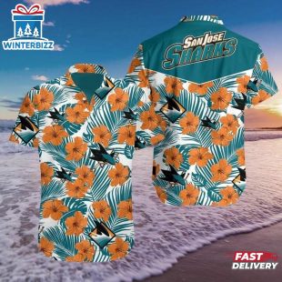 San Jose Sharks Hibiscus Breeze Summer Hawaiian Shirt