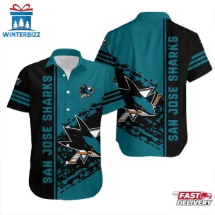 San Jose Sharks Stripes & Splash Summer Hawaiian Shirt