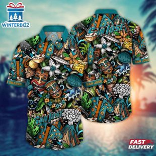 San Jose Sharks Tiki Vibes Summer Hawaiian Shirt