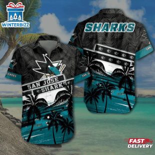 San Jose Sharks Tropical Wave Summer Hawaiian Shirt