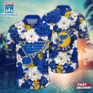 St. Louis Blues Floral Elegance Summer Hawaiian Shirt