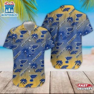 St. Louis Blues Sunset Palm Summer Hawaiian Shirt