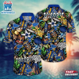 St. Louis Blues Tiki Paradise Summer Hawaiian Shirt