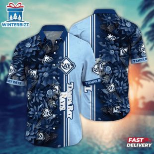Tampa Bay Rays Dual Tone Bloom Summer Hawaiian Shirt