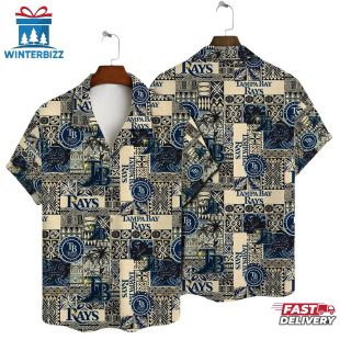 Tampa Bay Rays Patchwork Heritage Summer Hawaiian Shirt
