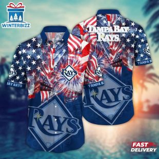 Tampa Bay Rays Patriotic Fireworks Summer Hawaiian Shirt