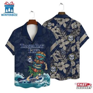 Tampa Bay Rays Surfer Tiki Summer Hawaiian Shirt