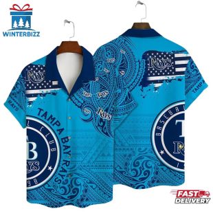 Tampa Bay Rays Tribal Wave Summer Hawaiian Shirt