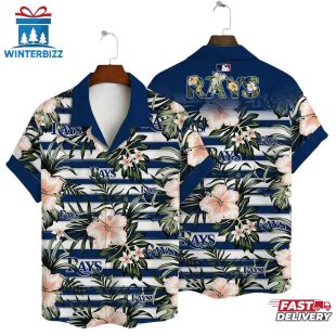 Tampa Bay Rays Tropical Hibiscus Summer Hawaiian Shirt