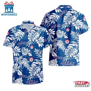 Texas Rangers Tropical Leaf Summer Hawaiian Shirt