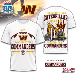 Washington Commanders NFL Grumpy Old Caterpillar Operator 3D Shirt