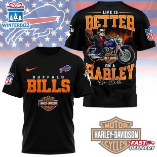 Buffalo Bills NFL Elvis Presley Harley Davidson 3D T-Shirt For Fans
