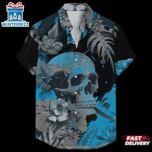Carolina Panthers Signature Skull NFL Hawaiian Shirt