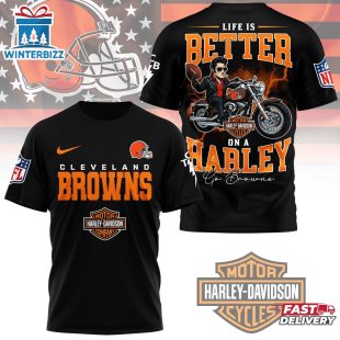 Cleveland Browns NFL Elvis Presley Harley Davidson 3D T-Shirt For Fans