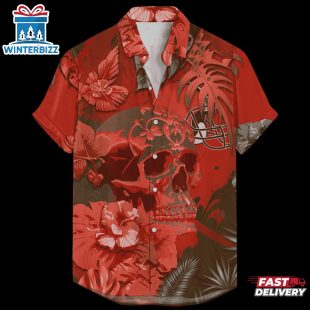 Cleveland Browns Signature Skull NFL Hawaiian Shirt