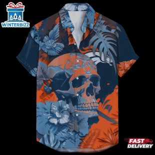 Denver Broncos Signature Skull NFL Hawaiian Shirt