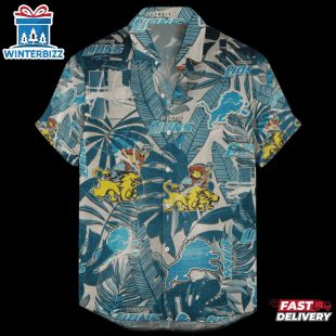 Detroit Lions Retro Logo Hawaiian Shirt
