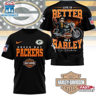Green Bay Packers NFL Elvis Presley Harley Davidson 3D T-Shirt For Fans