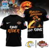 Los Angeles Rams NFL Ghost Rider Harley Davidson 3D T-Shirt For Fans 3 Los Angeles Rams NFL Ghost Rider Harley Davidson 3D T-Shirt For Fans