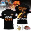 Minnesota Vikings NFL Ghost Rider Harley Davidson 3D T-Shirt For Fans