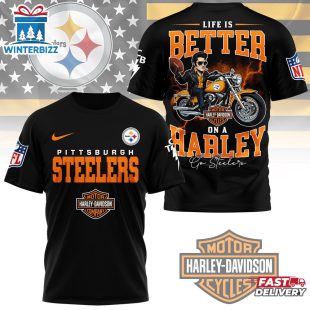 Pittsburgh Steelers NFL Elvis Presley Harley Davidson 3D T-Shirt For Fans