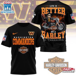 Washington Commanders NFL Elvis Presley Harley Davidson 3D T-Shirt For Fans