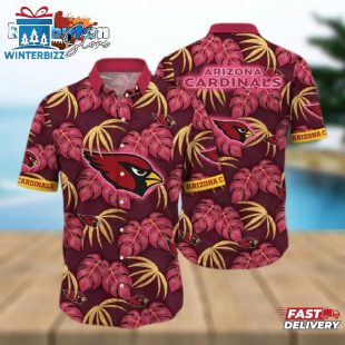 Arizona Cardinals NFL Palm Leaves Pattern Summer Aloha Hawaiian Shirt