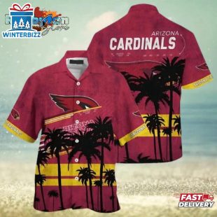 Arizona Cardinals NFL Palm Leaves Pattern Summer Hawaiian Shirt