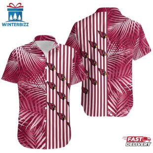 Arizona Cardinals Palm Leaves And Stripes NFL Hawaiian Shirt For Fans Gifts For Fan