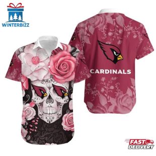 Arizona Cardinals Skull NFL Hawaiian Shirt For Fans Gifts For Fan