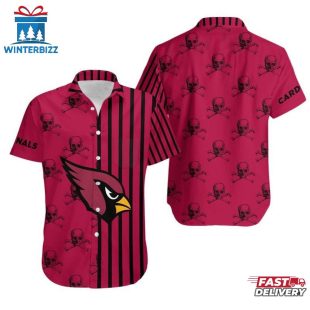 Arizona Cardinals Stripes and Skull Hawaiian Shirt For Fans Gifts For Fan