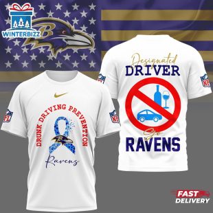 Baltimore Ravens NFL Safe Driving Awareness 3D T-Shirt