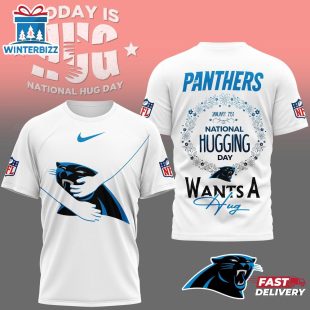 Carolina Panthers NFL National Hugging Day 3D T-Shirt